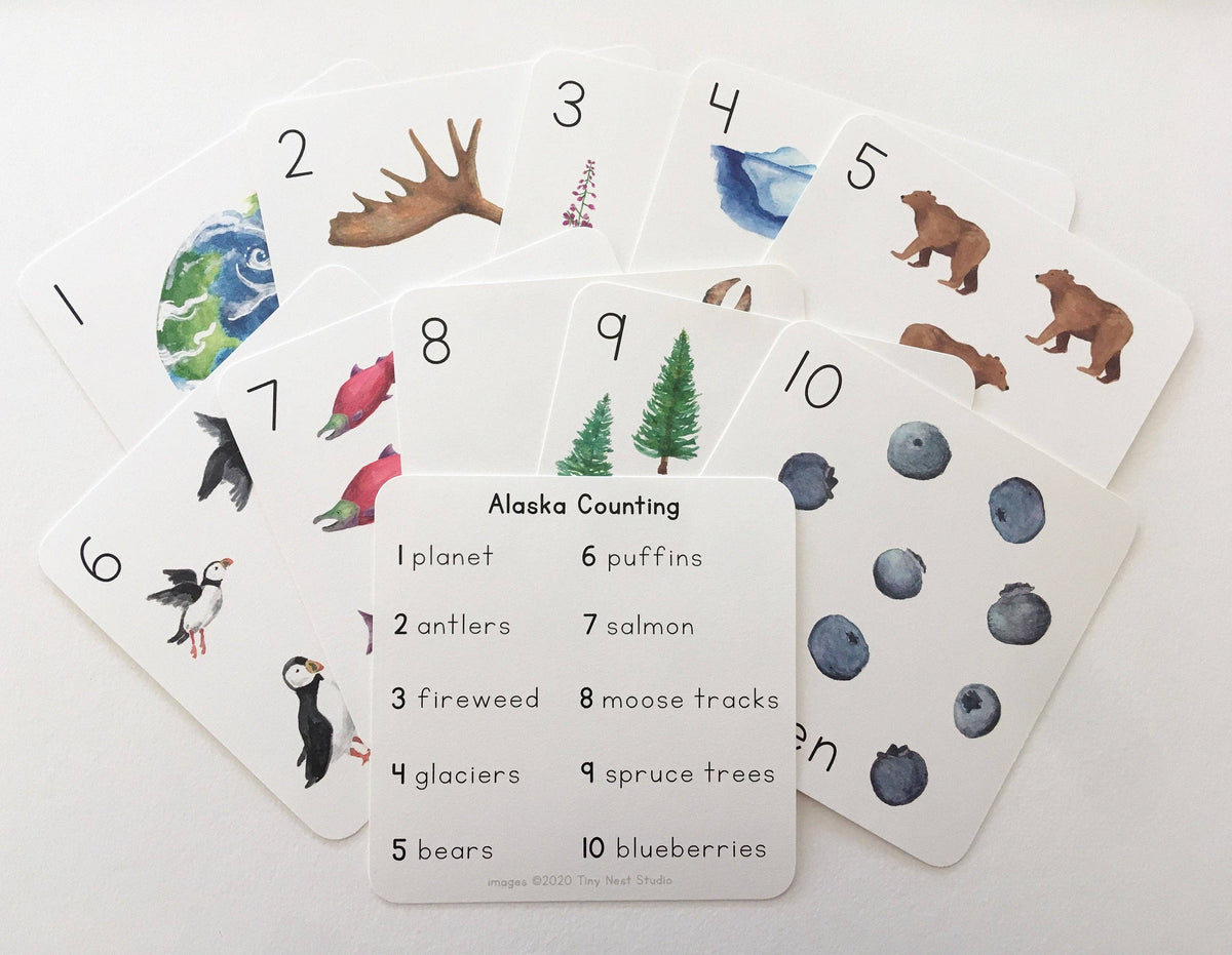 Alaska Counting Cards by Tiny Nest Studio