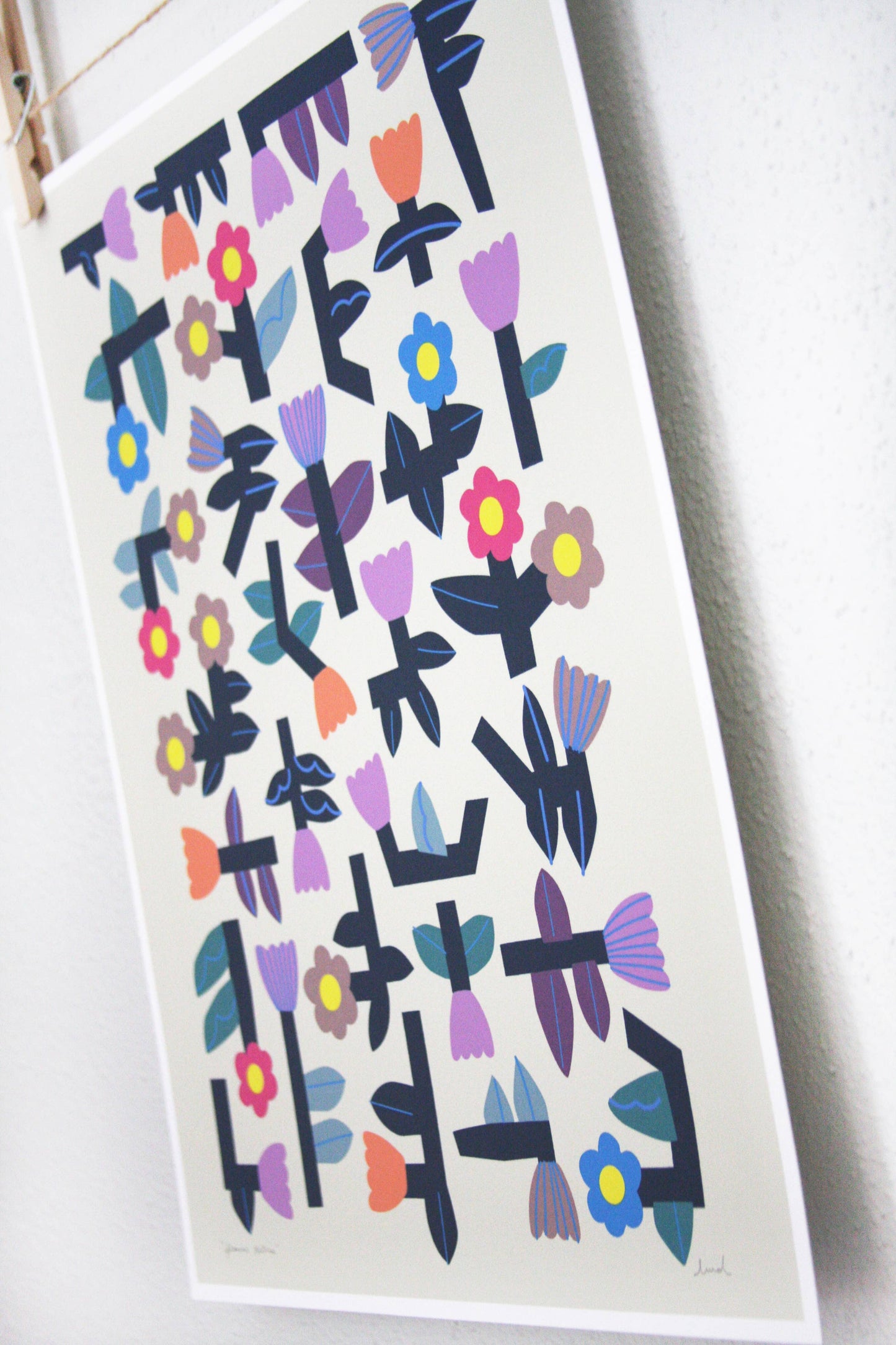 Flower Tetris 11x14 Print by Leah Duncan