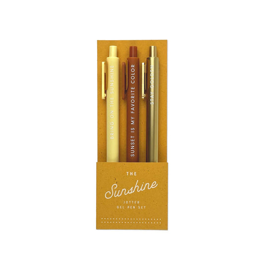 Sunshine Jotter Gel Pen| Set of 3 by Ruff House Print Shop