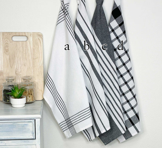 Woven Kitchen Towels | Set of 2 | Block Stripes + Plaid by Chardin Home