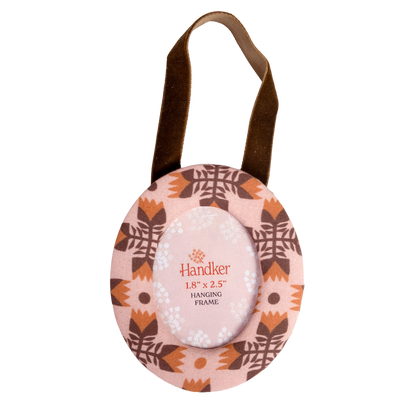 Sarah Fabric Frame Ornament | Pink by Handker Bandanas