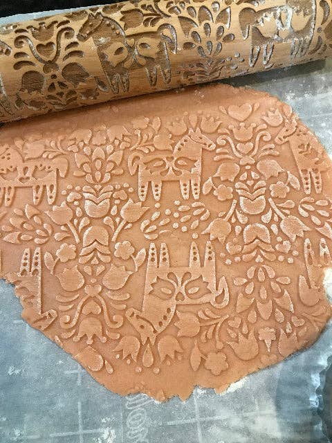 Dala Horse Embossed Rolling Pin by Sweet Rolling Pins