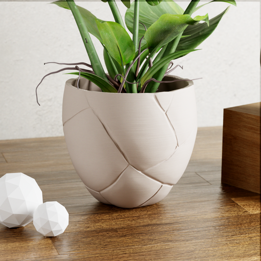 Quake Planter 4.5" in Muted White | Modernized Pottery