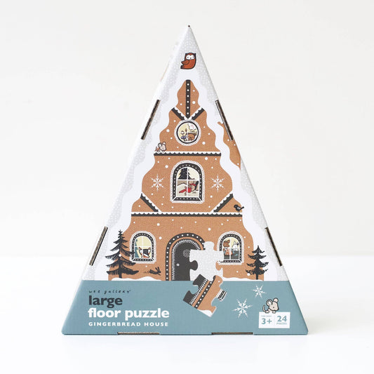 Gingerbread House Holiday Floor Puzzle by Wee Gallery