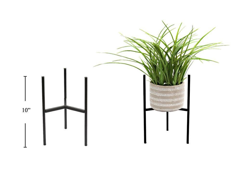 Sleek Black Metal Plant Stand by Truu Design