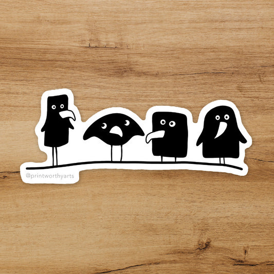 4 Funny Ravens Sticker by Printworthy