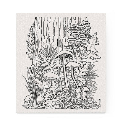 Forest Mushroom Swedish Dishcloth by Corvidae