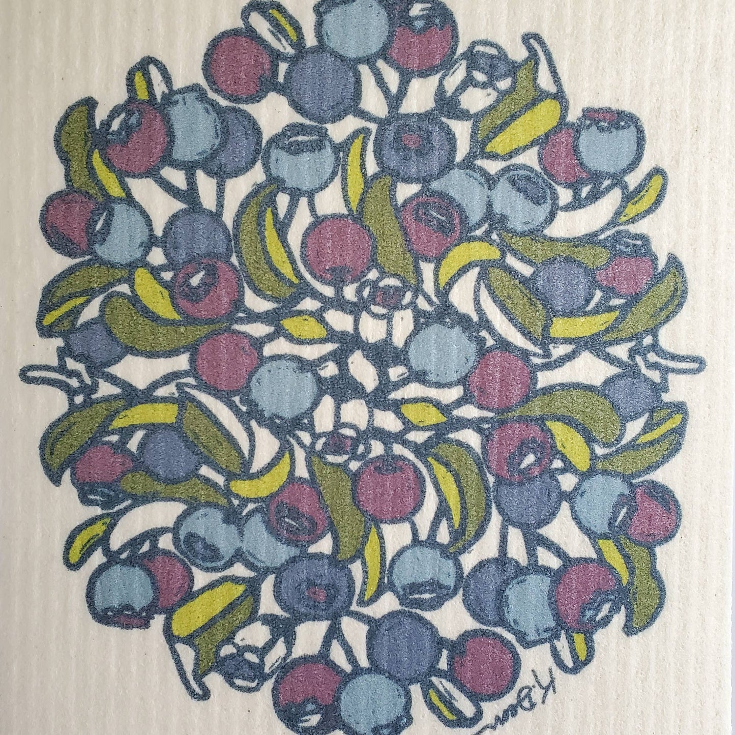 Summer Blueberry Swedish Dishcloth by Little Green