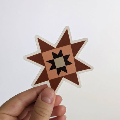 Neutral Quilt Square Sticker by Elizabeth Kirsteatter