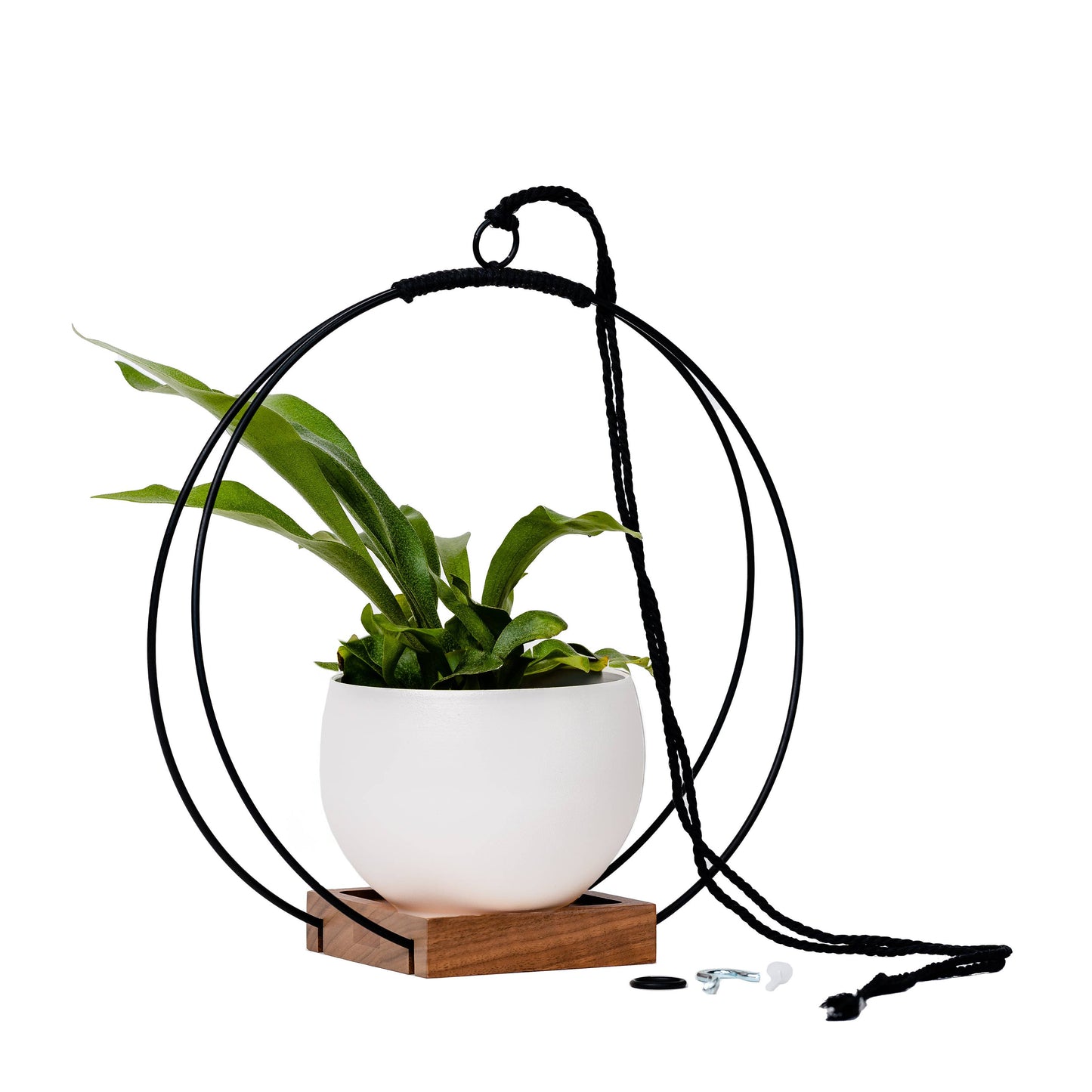 Plant Hanger (Dark & Stormy) Black Plant Hanger by Braid & Wood