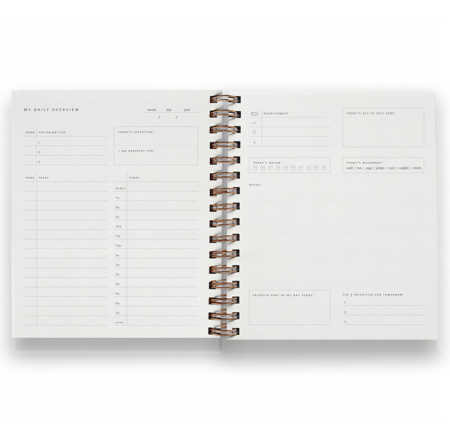 Daily Overview Planner in Mustard