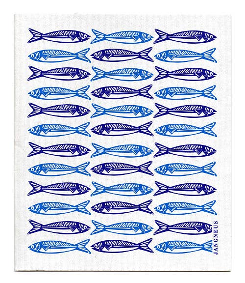 Sardines | Blue Swedish Dishcloth