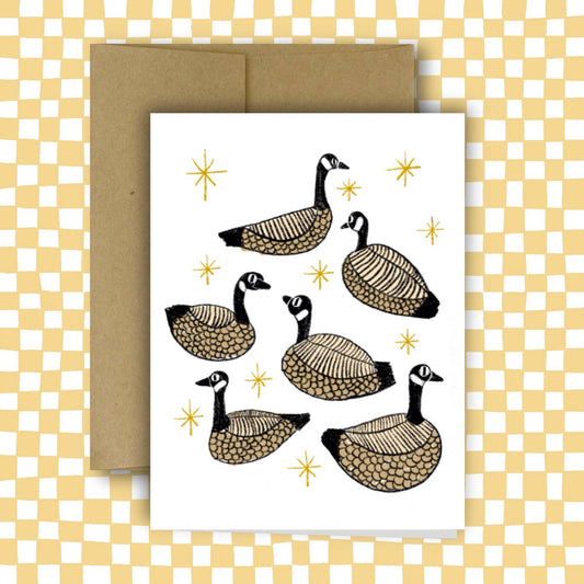 Canada Geese Greeting Card by Rani Ban