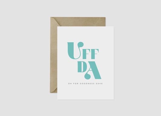 Uff Da Greeting Card by Nordic Fox Design Co.