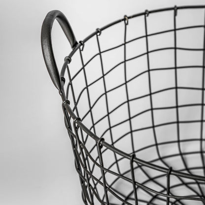 Round Iron Basket with Handles