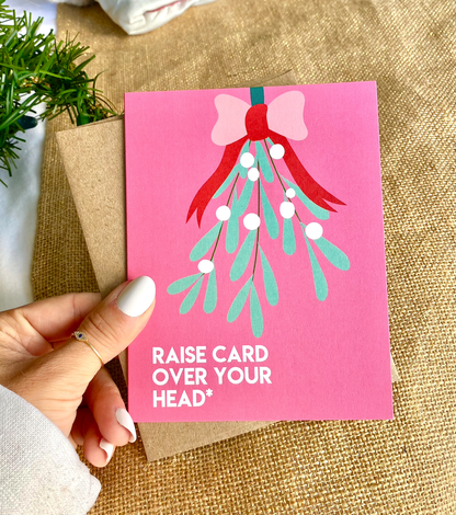 Pink Mistletoe Card