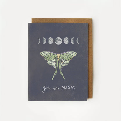 You are Magic Luna Moth Moon Phases Card by Root & Branch Co.