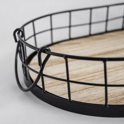 Wood + Iron Grid Tray