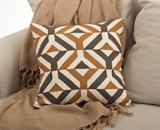 Nelli Embroidered Throw Pillow 18"x18"