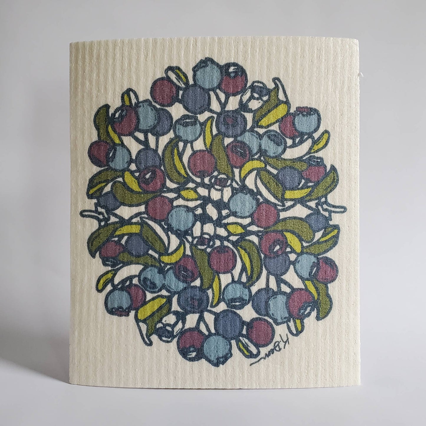 Summer Blueberry Swedish Dishcloth by Little Green
