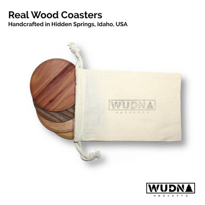 Tree Stump Wood Coasters | 4-Pack by WUDN Handcrafted