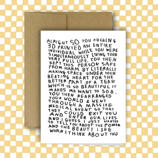 Alright, SO New Baby Card by Rani Ban