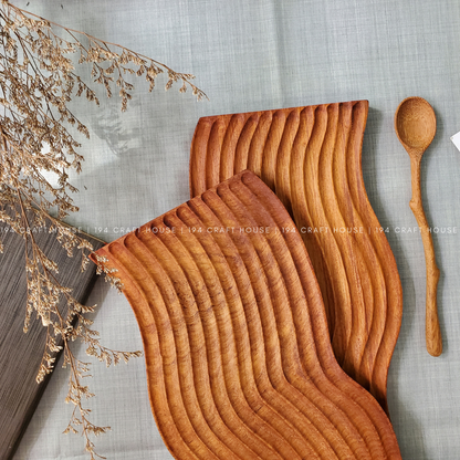 Wavy Wooden Serving Charcuterie Board Tray by 194 Craft House