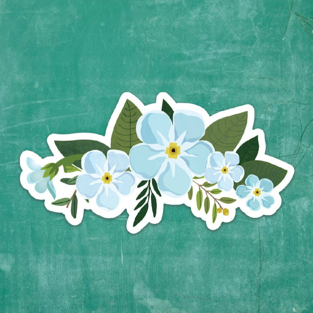 Forget-Me-Not Bunch Sticker by Wren and the Raven