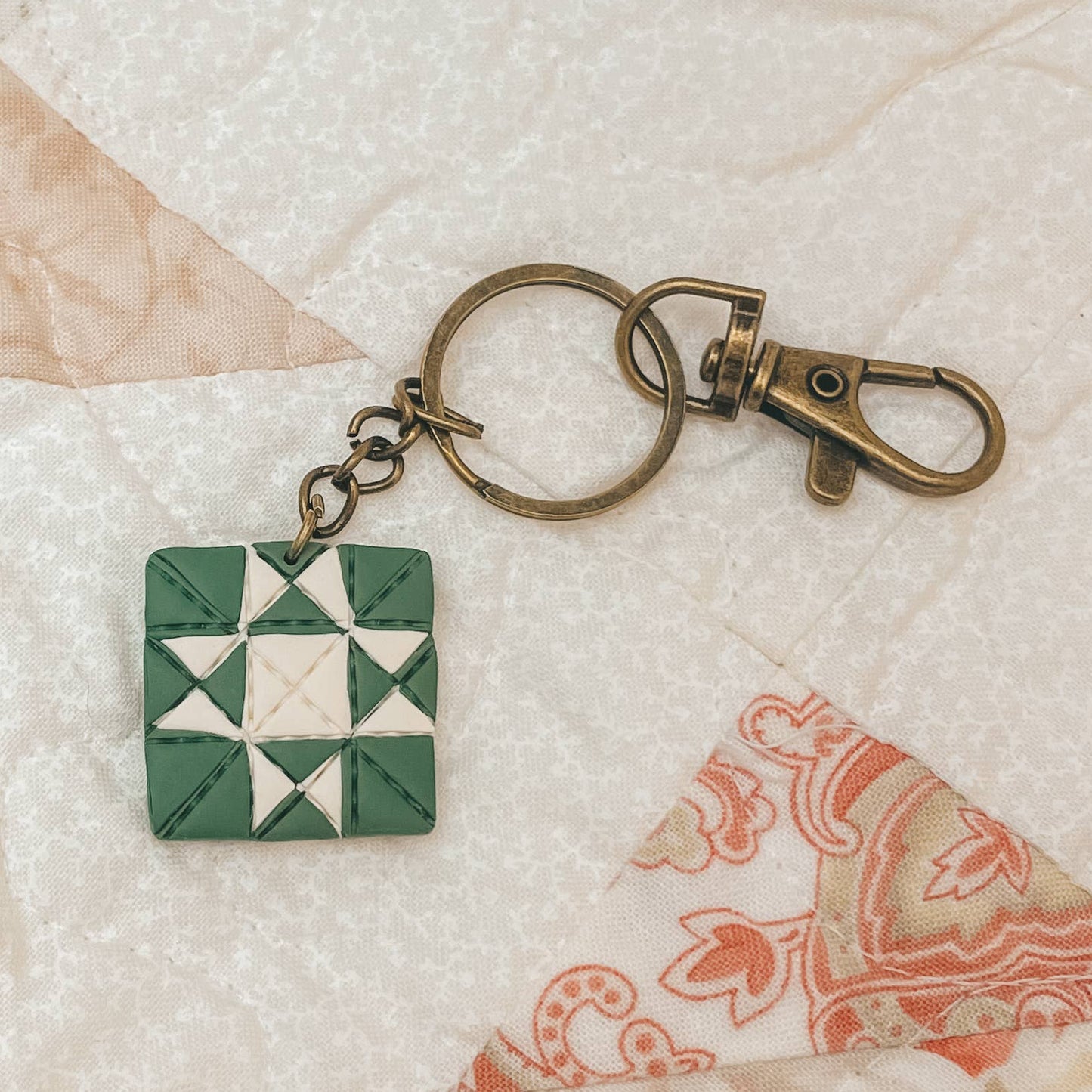 Spruce | Quilted Style Keychains by Sydni Carlson Art