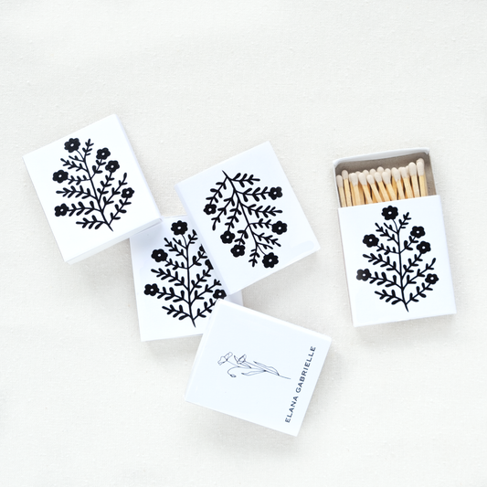 Floral Matchbox | Black and White by Elana Gabrielle