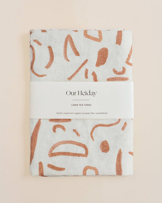 Everly Clay Linen Tea Towel by Our Heiday