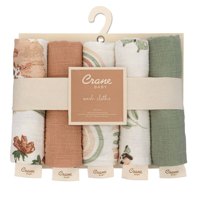 Parker 5-pc. Baby Wash Cloth Set by Crane Baby