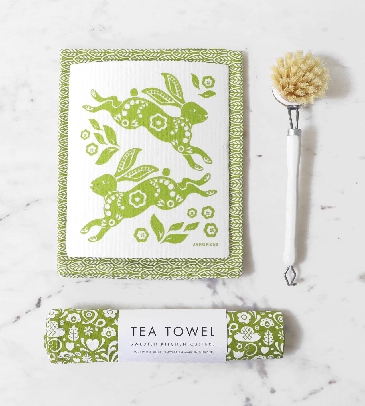 Hare | Green Swedish Dishcloth