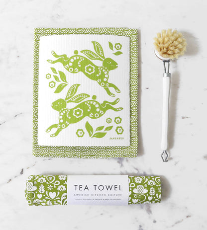 Hare | Green Swedish Dishcloth