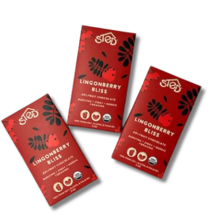 Lingonberry Bliss Mini Chocolate Bar by Sted Foods