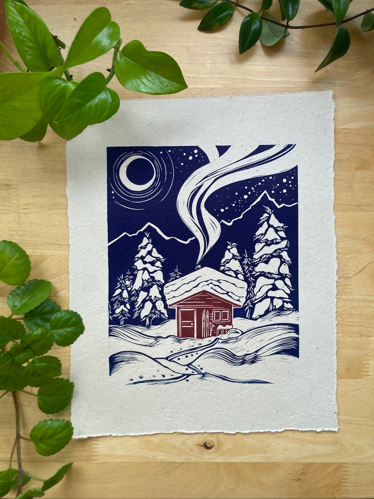 Fox Creek Cabin 11x14 Original Print by Adrift Prints