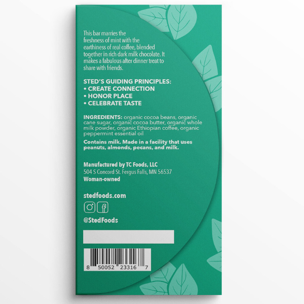 Mint Mocha Mini Chocolate Bar by Sted Foods