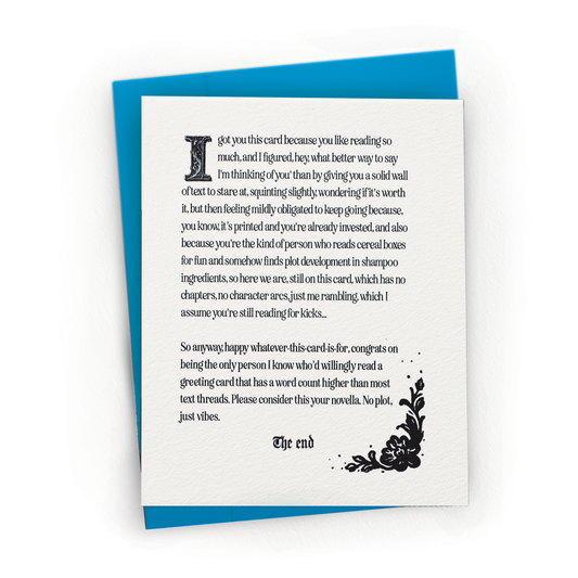 Snarky Book Lover Greeting Card by Petty Paper Studio