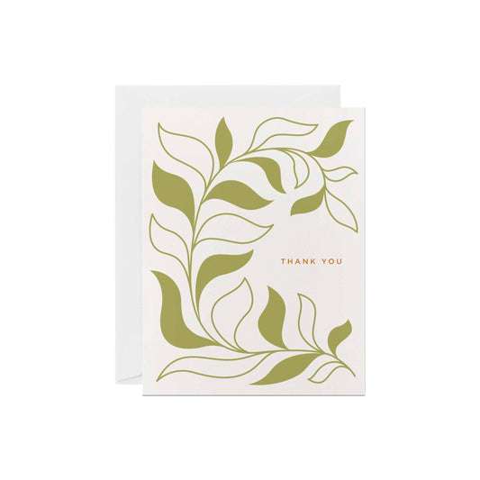 Leafy Vine Thank You Greeting Card by Line & Kind Paper Co.