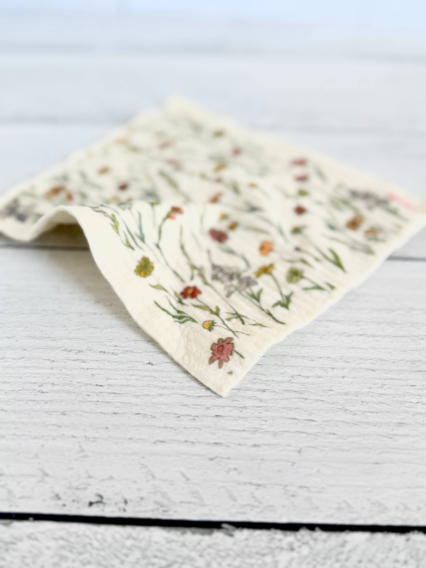 Prairie Wildflowers Swedish Dishcloth by Corvidae