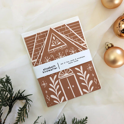 Gingerbread Houses | Set of Four Cards by Elizabeth Kirsteatter