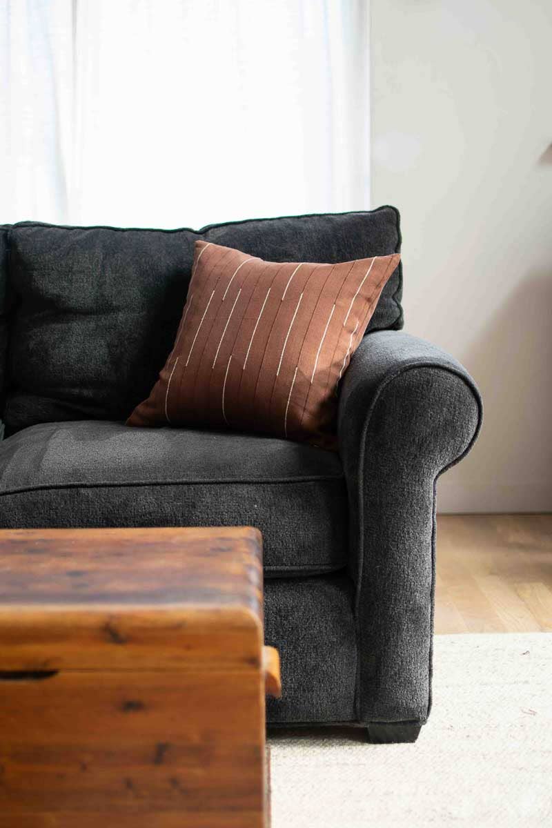 Textured Woven Accent Pillow | Chocolate by Fair & Simple