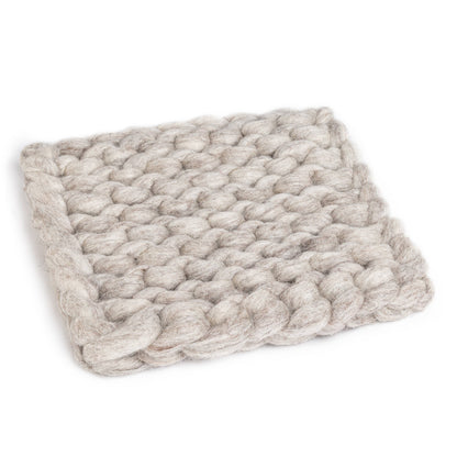 Chunky Wool Knitted Trivet | Beige