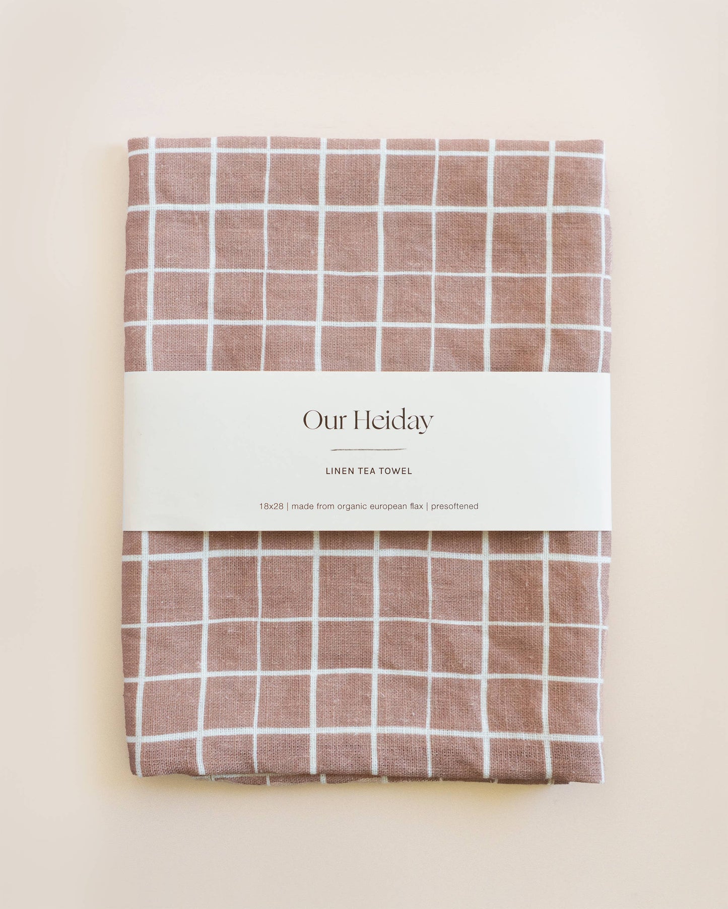 Loose Grid  Linen Tea Towel | Mocha by Our Heiday