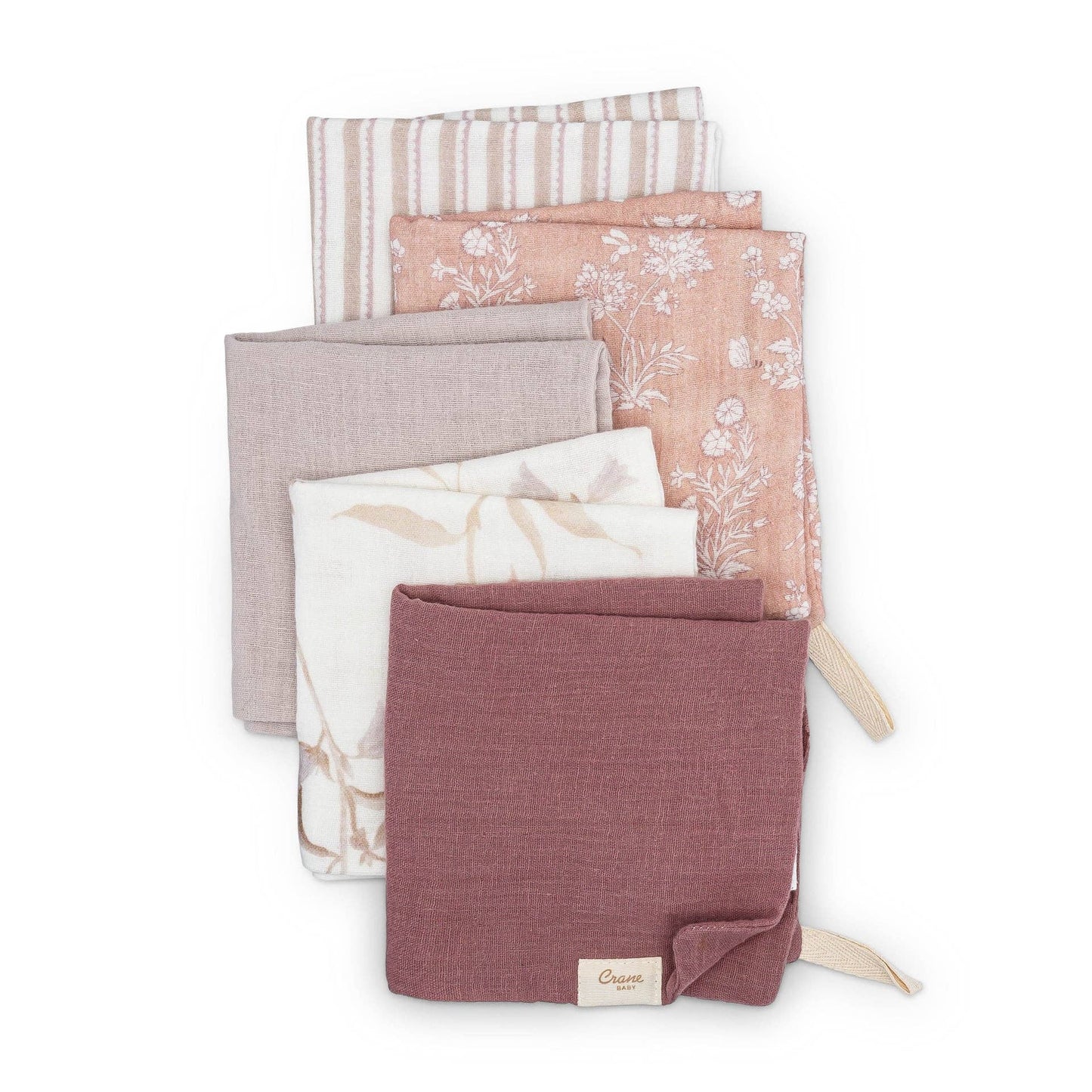 Violet 5-Piece Washcloth Set by Crane Baby