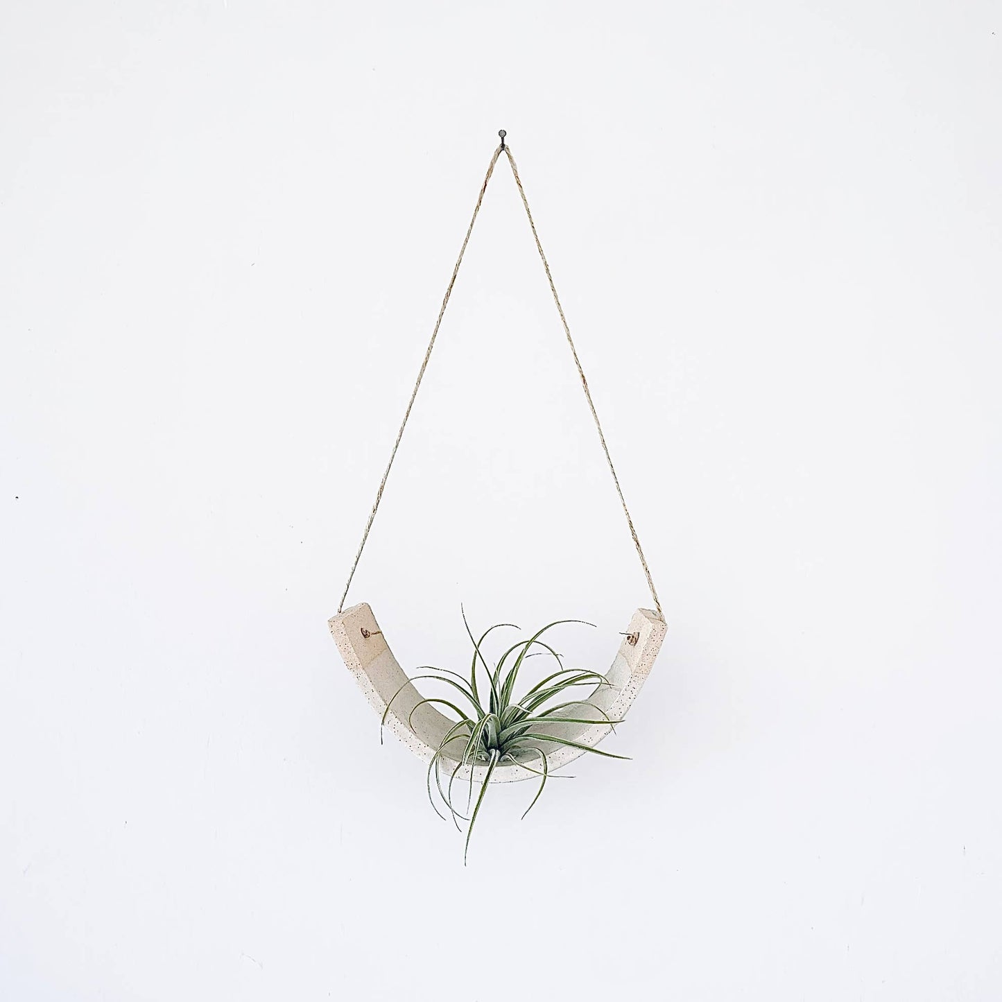 Hanging Air Plant Cradle | Large | White Speckled Gloss by Mudpuppy