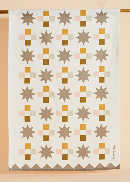 Quilt Block Cotton Tea Towel by One & Only Paper