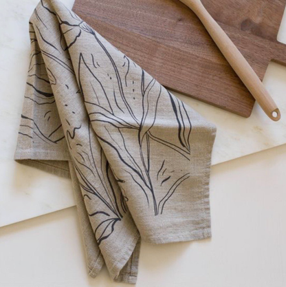 Iris Linen Tea Towel by Elana Gabrielle