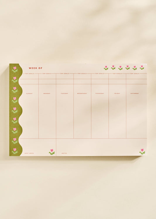Garden Border Weekly Plan Notepad by One & Only Paper