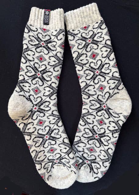 Nordic Hearts Wool Socks by Wool Wear of Scandinavia